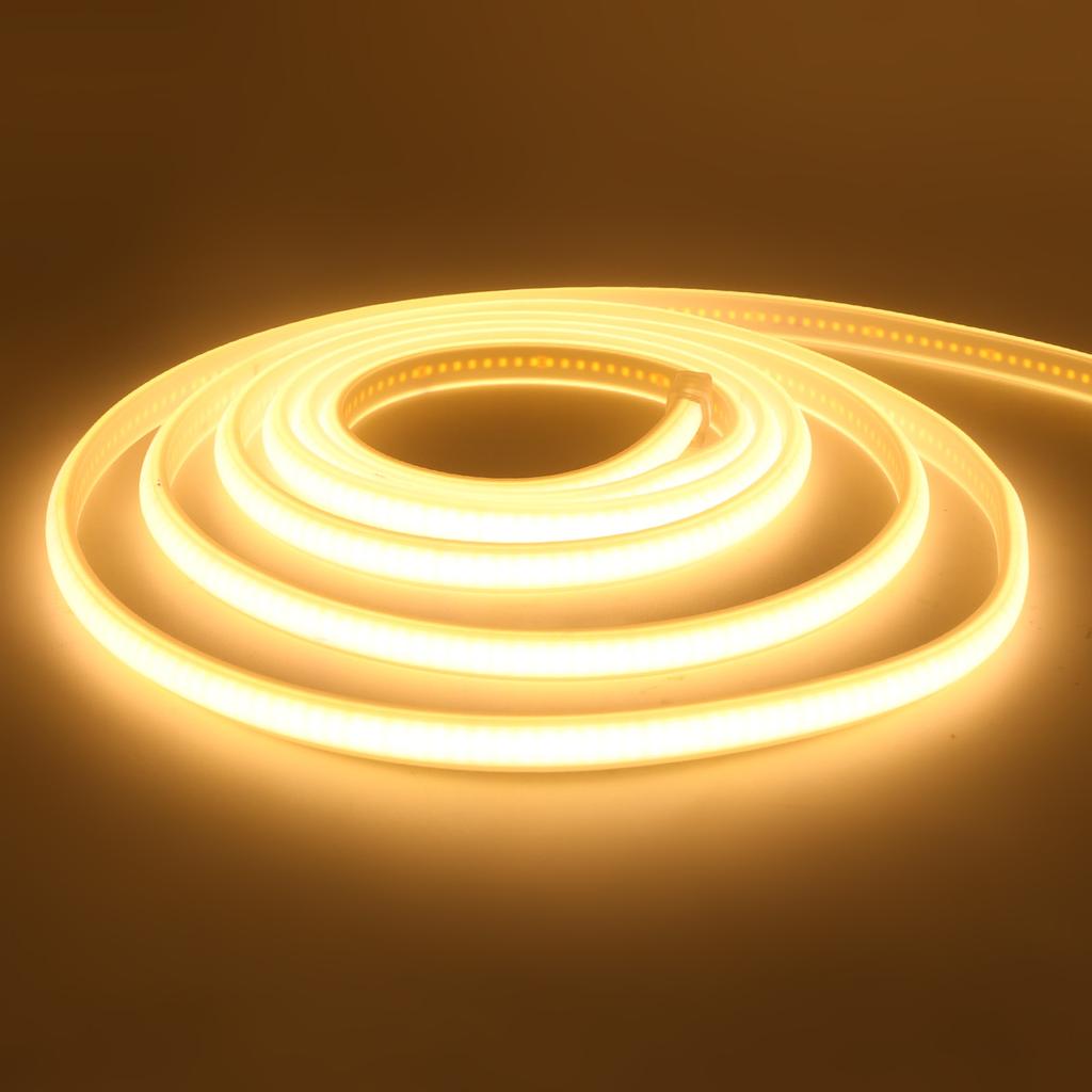 220V COB Strip White /Red /I Blue /Pink /Yellow /Purple Waterproof Home Decor Outdoor Lamp Flexible LED Neon Ribbon Light