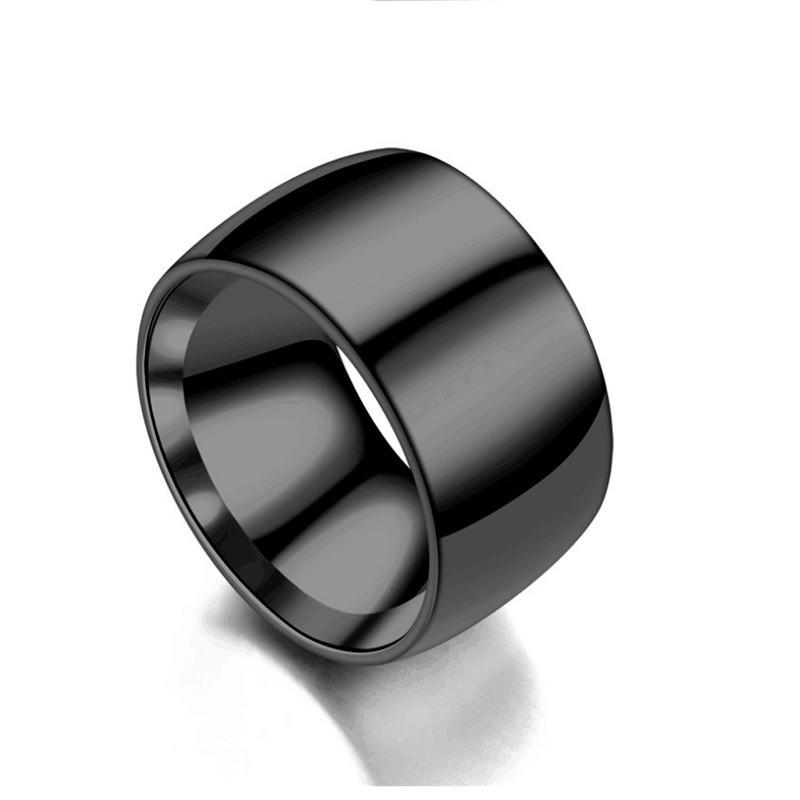 12mm Men's Titanium Steel Ring: Simple, Plain, Stainless Steel Couple Jewelry