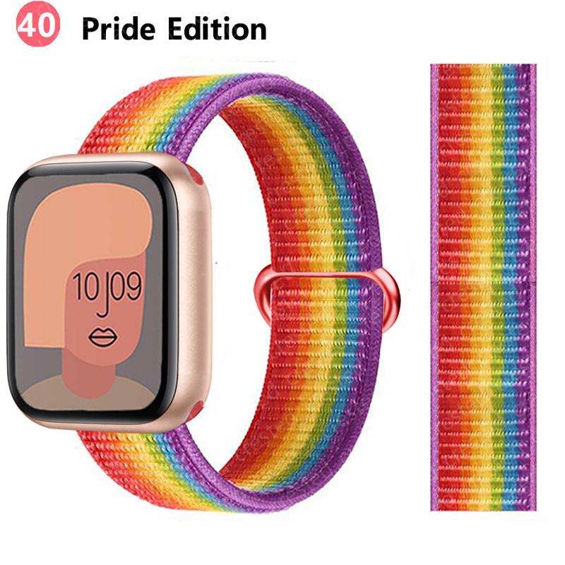 2 шт. Ремешки Для Apple Watch Band 44 мм 40 мм 45 мм 46 мм 42 мм 49 мм 41 мм Нейлоновый петлевой браслет iwatch Серия 10 9 8 7 6 5 3 se ultra 2