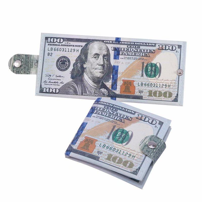 Кошелек для купюр в российских рублях, долларах США, коричневый кожаный кошелек, двустворчатый держатель для фотографий для кредитных карт