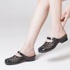New Hollowed Out Baotou Slippers for Fashionable Outerwear Non Slip Lightweight Square Heel Versatile Cool Slippers for Women In Summer