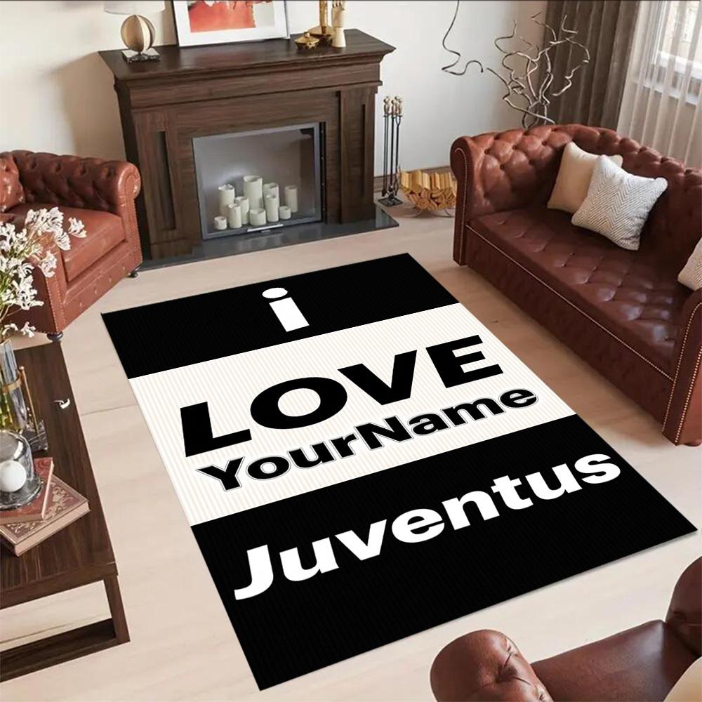 Juventus Customized Name Carpet Perfect for Dining Room Decorate room Hallway Foyer Antislip Carpet Office home decor Perfect Gift for Women/Men