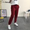 Брюки большого размера, кашемировые шаровары, теплые брюки для женщин, зимние спортивные брюки, женские брюки с высокой талией