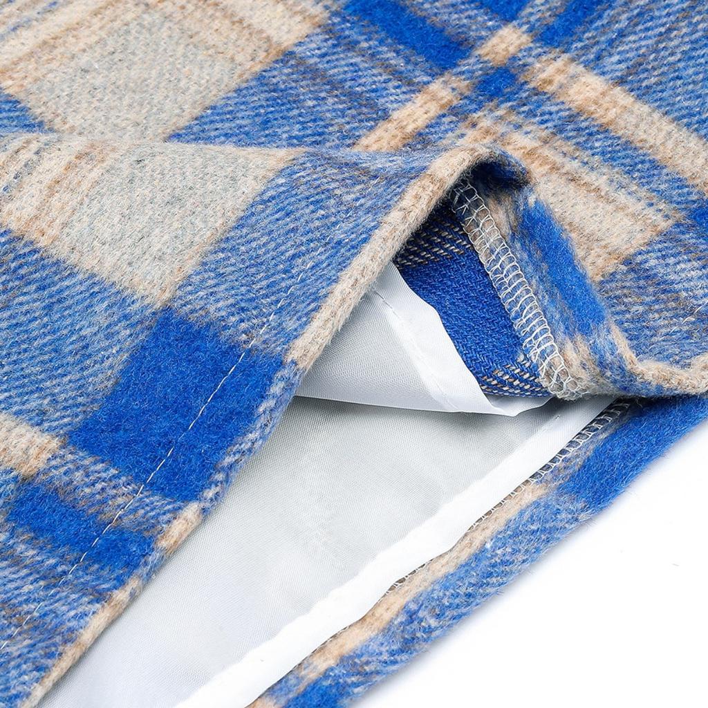 Women's, High Waisted, Plaid Skirt, Tight Fitting, Pencil, Wool, Mini Skirt