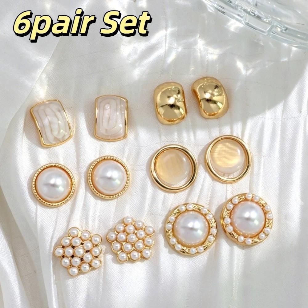 Luxury Design Stud Earrings Gold Color Pearl Earrings Stud Gifts for Women