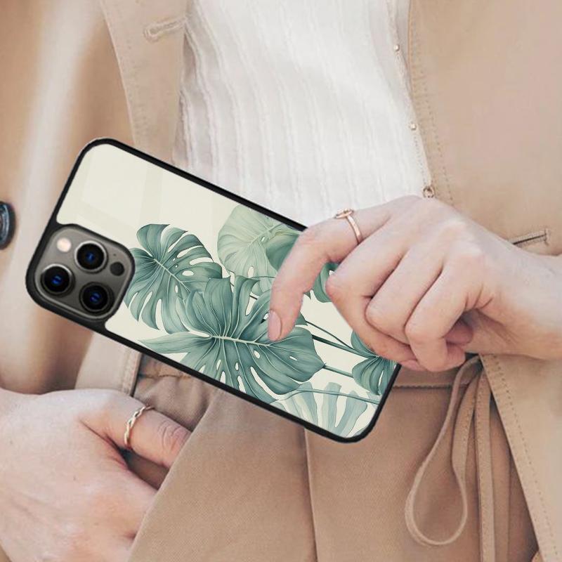 Green Monstera Leaf Magnetic Phone Case For APPLE iPhone 17 Air 16 14 13 12 Pro Max 15 Plus Wireless Charge With MagSafe Cover