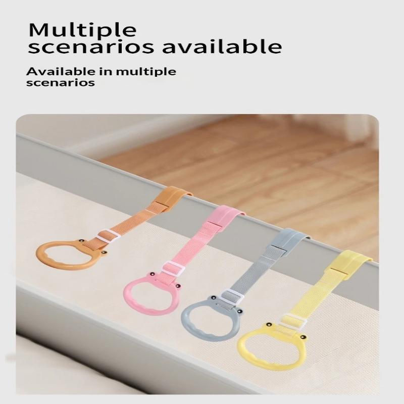 1Pair Baby Standing Up Pull Ring Adjustable Toddler Hand Pull Ring For Playpen Bed Rail Baby Walking Training Exercise
