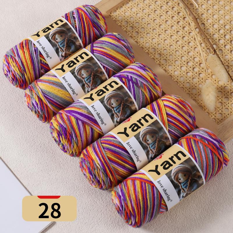 500g Gradient Dyed Colorful Yarn, Rainbow Yarn with Multiple Colors,