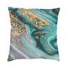 Бирюзовый и золотой мраморный чехол для подушки, украшение для спальни, скандинавская абстрактная текстура, чехол для диванной подушки, наволочка