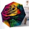 1 шт. Роза Граффити Автоматический Открывающийся/Закрывающийся Зонт Компактный Складной Зонт, Всесезонный Портативный Зонт для Женщин/Мужчин F1124230