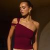 New Elegant Irregular Shoulder Straps Women Skinny Bandeau Vest Off Shoulder Fashion Slim Fit Short Tanks Top Sexy Casual Sleeveless Tube Top Clothes