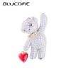 Traditional Craft Enamel Copper Brooches Cute Mini Bear Shape for Women Men Suit Scarf Hijiab Pins