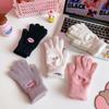 Cycling Student Plush Men Women  Gloves Knitted Gloves Full Finger Warm Mittens
