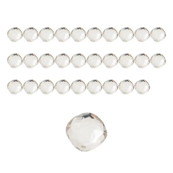 Gel Nail Gemstone 8mm, Clear, 30 Pieces