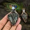 Banded Green Opal Handmade Copper Wire Wrap Jewelry Pendant 3.15" e6V21