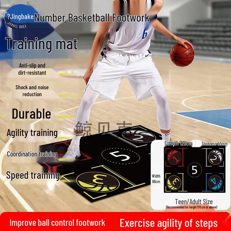 Whale Baker Basketball Footwork Training Mats (2-Pack)
