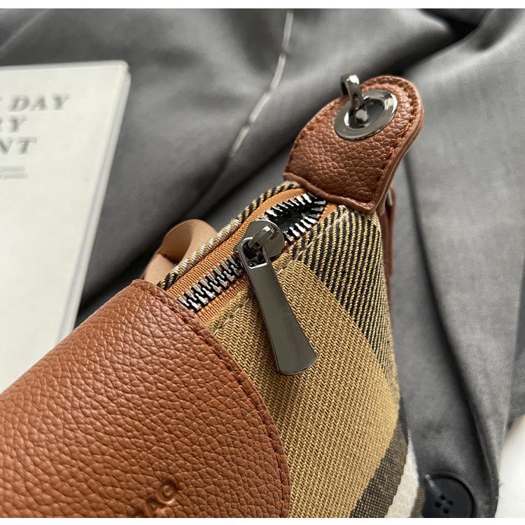 2024 Ретро Британская Клетка Мини Сумка-Кроссбоди Пельмень