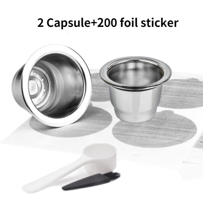 i Cafilas [NESC02] Использование 2 в 1, совместимо с капсульным фильтром Nespresso, многоразовые капсулы для кофе Crema, капсулы, тамперный зажим с крышками Reusbale, фольга