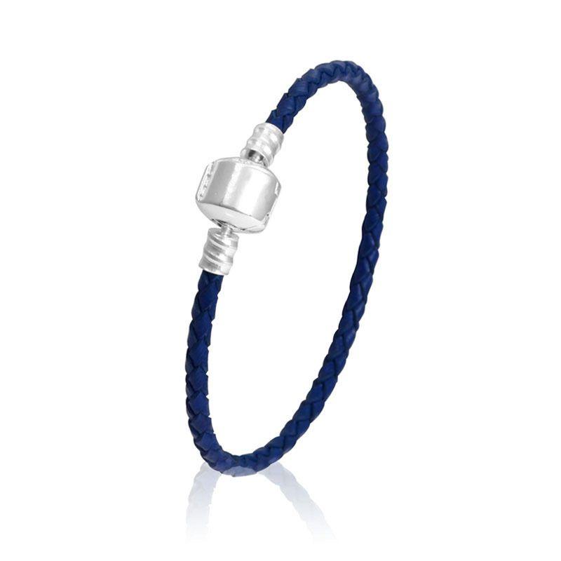 Модный Унисекс Плетеный Кожаный Браслет с Надежной Магнитной Застежкой из Титановой Стали