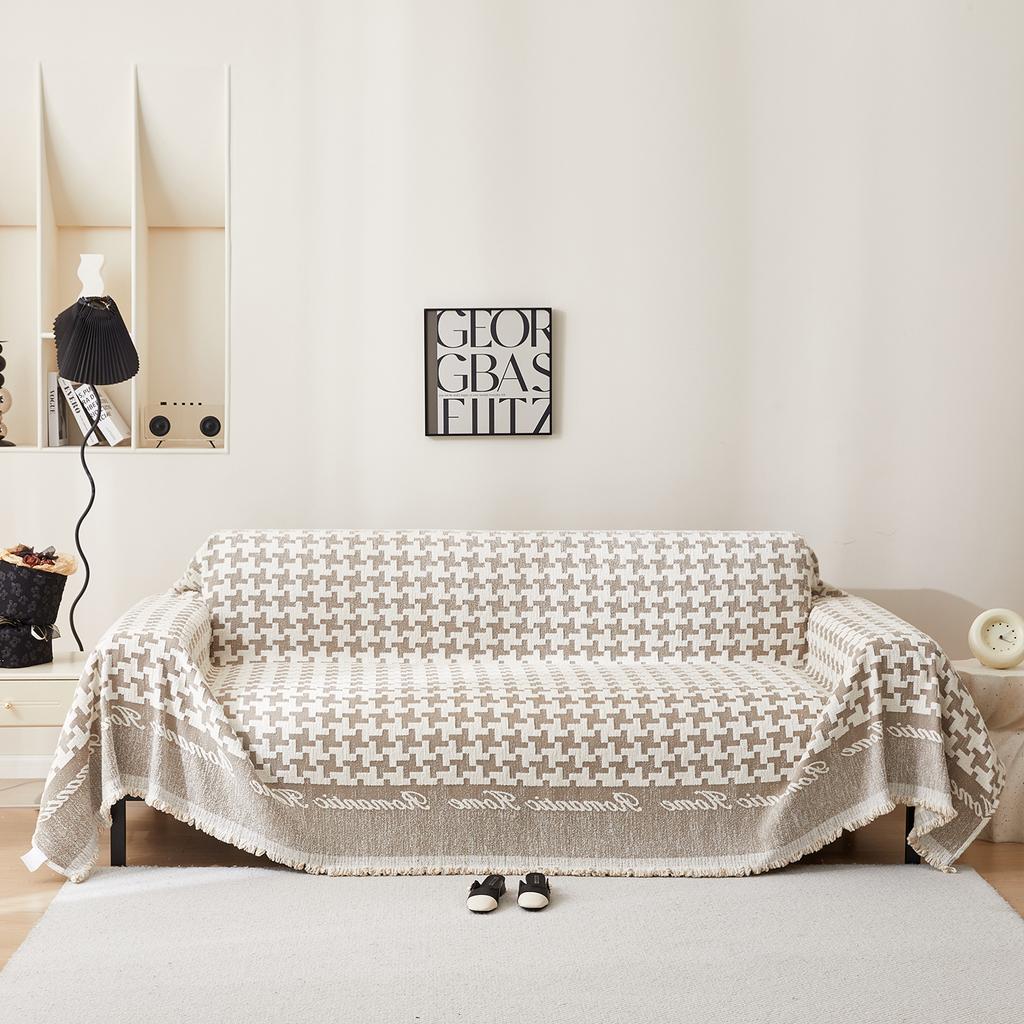 Полотенце для дивана с рисунком «гусиные лапки», универсальное эластичное покрывало для дивана Four Seasons, универсальное цельное полное покрытие, чехол для дивана с защитой от кошачьих царапин