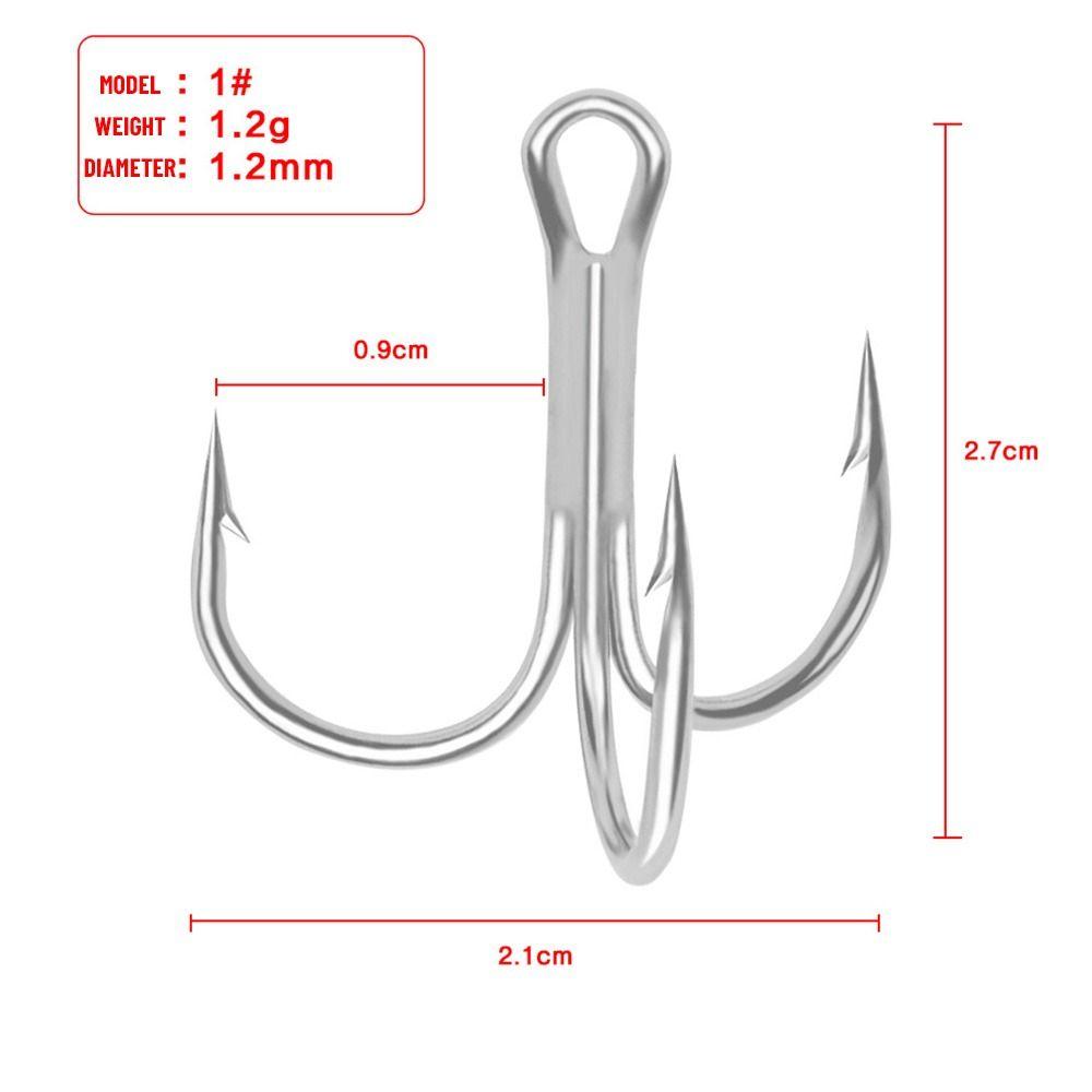 50 шт./набор Спортивные крючки с бородкой Заточенные тройные Джиговые Крючки из высокоуглеродистой стали Рыболовные снасти