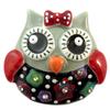 [P5956] - Designer Brooch 'Lilipoupettes' (owl) Multi-colored - 45x40 Mm