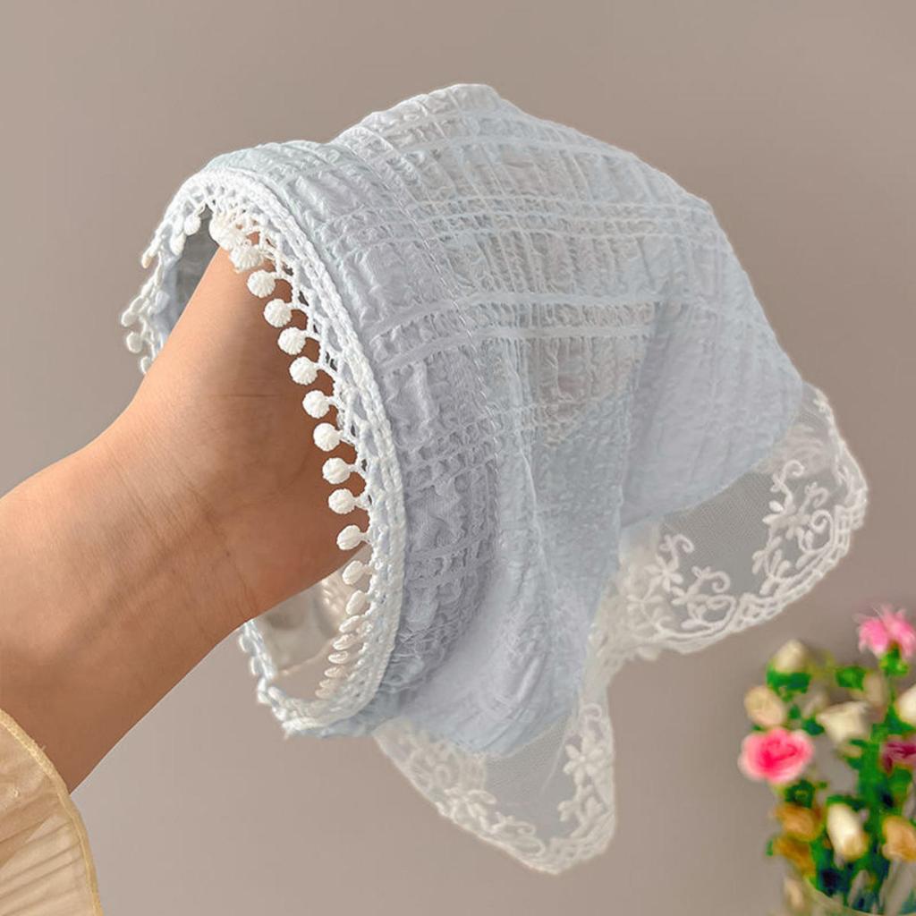Retro Lace Headband Print Hair Scarf Triangle Headscarf Hair Bands for Womens Girl Fashion Sweet Kerchief
