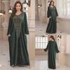 2025 European & American Cotton Embroidered Beach Cover-up Robe Style Dress