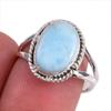 Natural Republic Larimar Gemstone 925 Solid Sterling Silver Gift Ring S.8 w8K19
