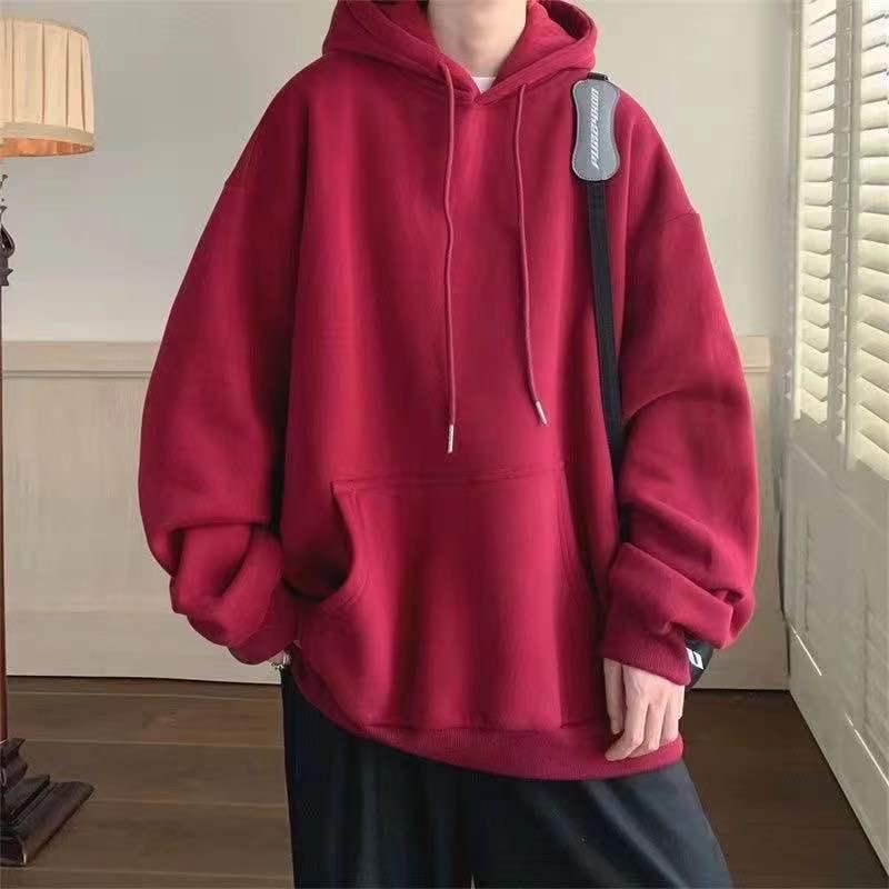 Мужская толстовка свободного кроя с капюшоном в корейском стиле осень/зима