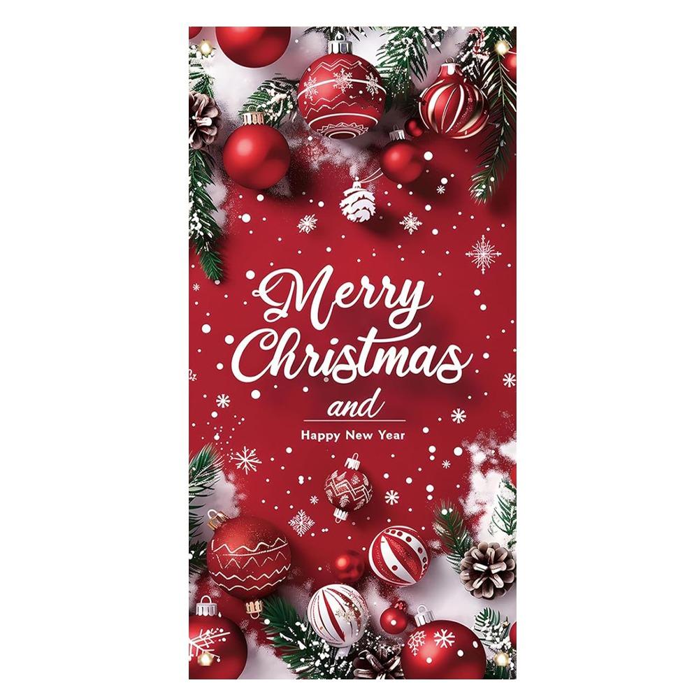 Door Hanging Christmas Door Banner Background Holiday Props Door Curtain Atmosphere Arrangement Old Man Snowman Door Banner