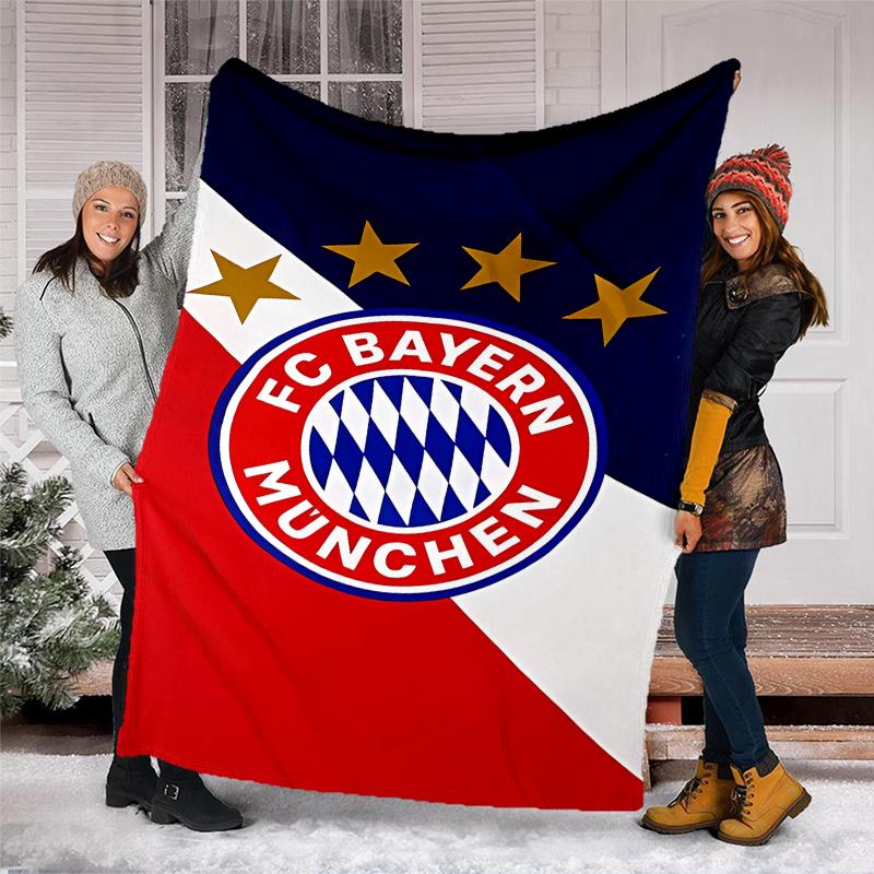 FC Bayern München logo printed throw blanket—soft,warm;versatile blanket for all seasons—perfect as &air-conditioning throw,nap blanket