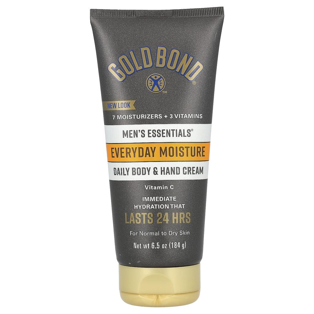 Gold Bond, Men's Essentials, Daily Body & Hand Cream, Normal to Dry Skin, 6.5 oz (184 g)