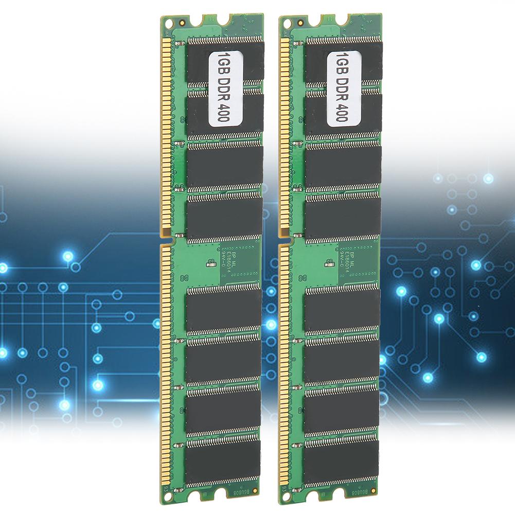 2Pcs Memory Module Desktop Computer Double‑Sided 16‑Grain DDR 1GB 400MHZ PC‑3200