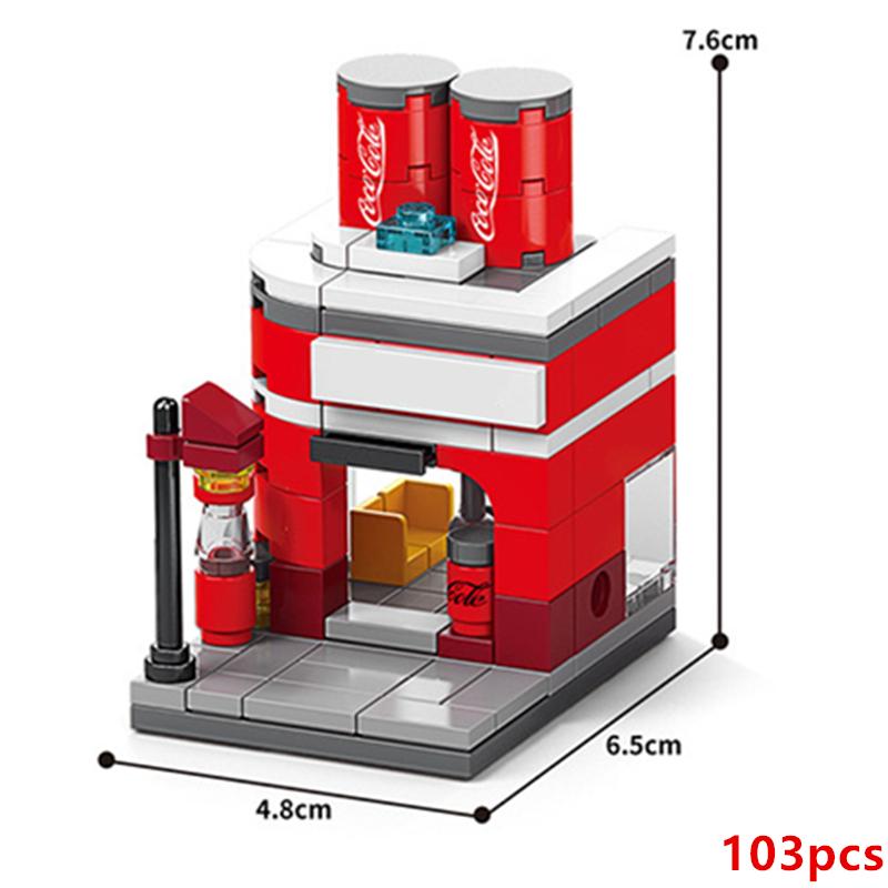 НОВЫЙ DIY Ресторан Кофе с молоком Чайный магазин Вид на улицу Еда Дом Строительные блоки Комплект для девочек Кирпичи Модель фильма Детские игрушки Дети