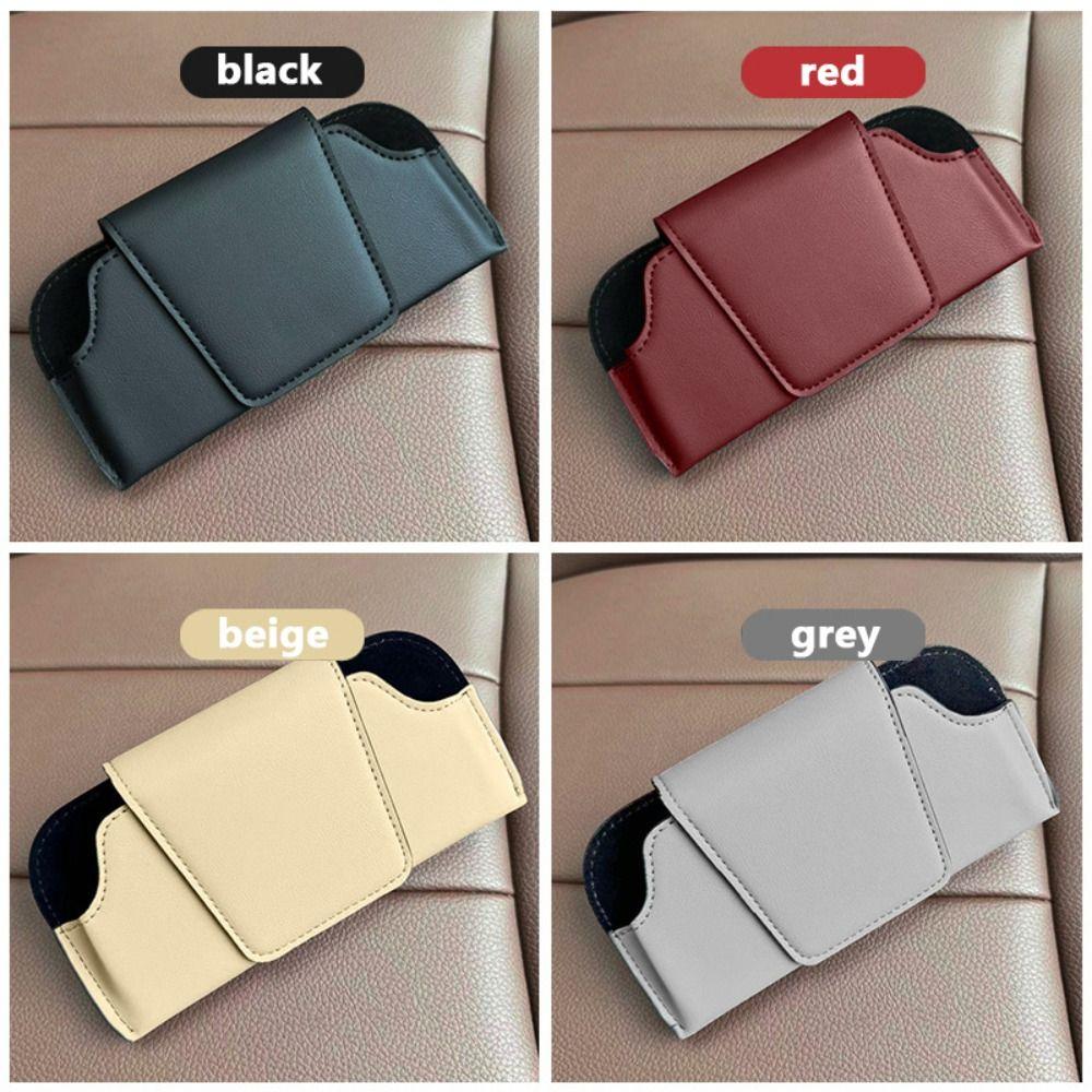 Футляр для автомобильных очков из искусственной кожи, многофункциональный зажим для хранения солнцезащитных очков, аксессуары для салона автомобиля