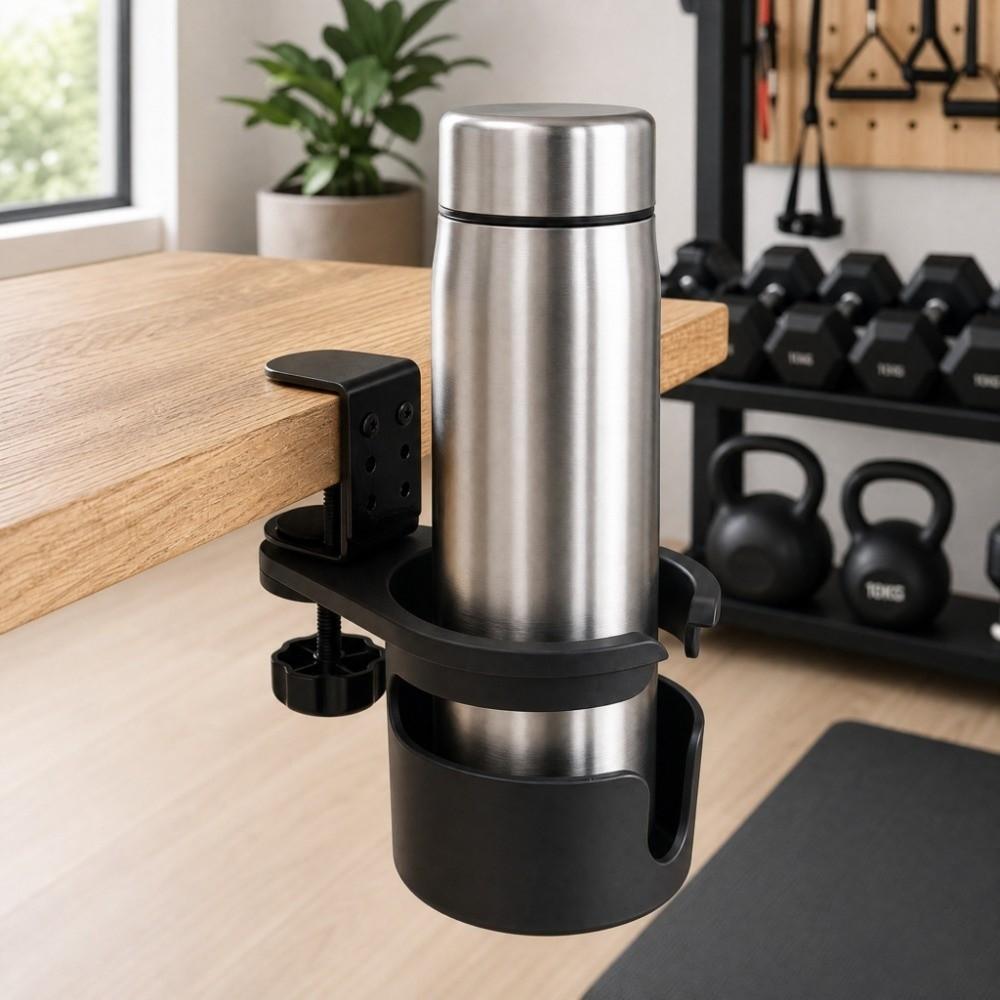 Plastic Metal Desk Cup Holder Rotatable Mug Holder Clip On Cup Holder Office Desk Gaming Desk