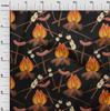 oneOone Cotton Flex Black Fabric Campfire Sewing Fabric By The Yard Printed Diy Clothing Sewing Supplies 40 Inch