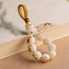 Qiong Rui Charcoal-Burned Fortune Cat Paw Phone Strap Bodhi seed soft-touch ornament paired with car key chain