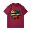 Men's 100% Cotton Crew Neck Short Sleeve T-Shirt, Never Underestimate Me Graffiti Leaf Print Casual Comfortable Lightweight Tee for Daily Street Wear
