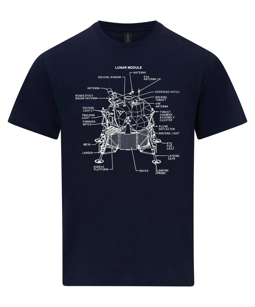 Eagle Lunar Lander Tshirt Apollo 11 Moon Landing Tee Graphic T Shirts Retro Streetwear Crewneck Shortsleeved Unisexs Tshirt
