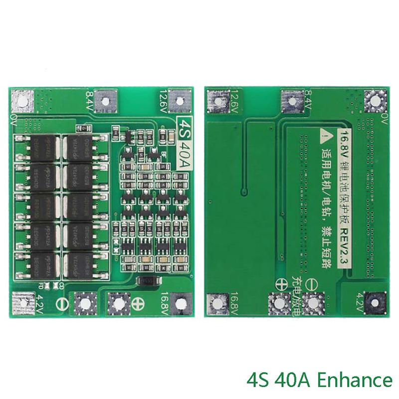Плата защиты зарядного устройства литий-ионных аккумуляторов 3S 4S 40A 60A BMS 18650 для двигателя дрели 11.1V 12.6V/14.8V Улучшенный баланс