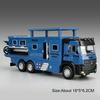 1:43 Scale Camper Van Model Car Toy Adjustable Ceiling Doors Opened Sound Light Off-road Vehicle Models Metal Diecast Gifts