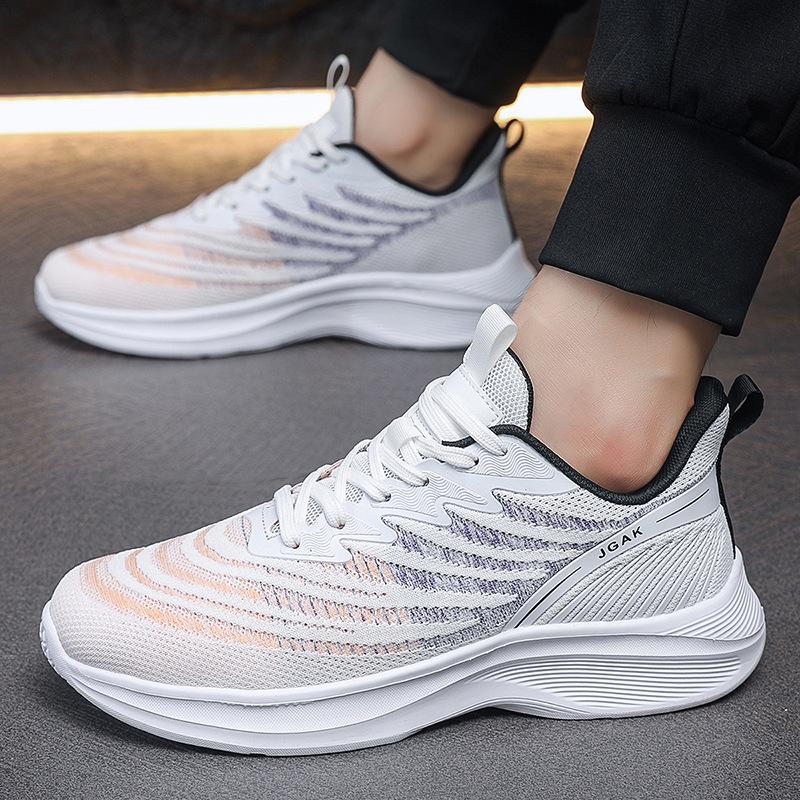 Large Size Men's Shoes Quanzhou Sports Shoes Light Casual Running Shoes Breathable Fly-woven Men's Casual Shoes Travel Shoes