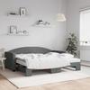 VidaXL Daybed with Trundle and Mattress Dark Grey 90x190 Cm Fabric 3197217