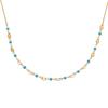 [R7719] - Gold Plated Necklace 'Sissi' Turquoise Gold (crystal) - 45cm 5x4mm (coffee Bean)