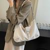 Large Capacity Tote Bag Women's Retro Soft Leather Solid Color Shoulder Crossbody Bag
