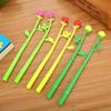 10pcs 0.5mm Creative Stationery Small Fresh Flower Shape Gel Pen Cute Cartoon Rose Office Learning Water-based Signature Pen