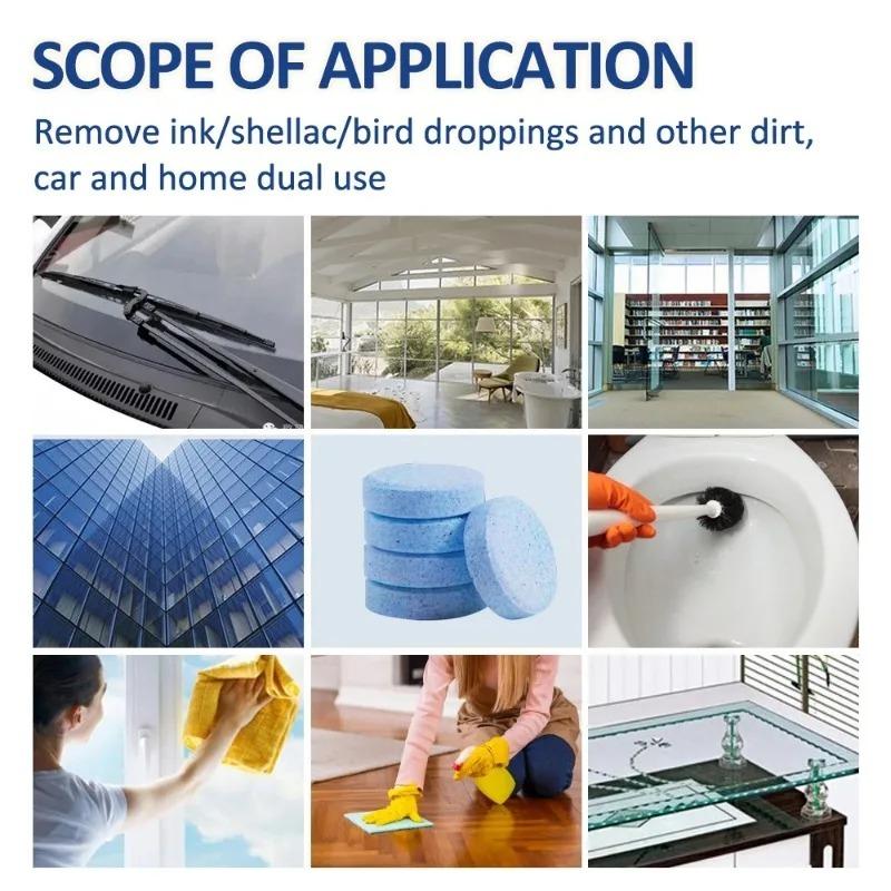 5/10/20/40/100Pcs Mixed Solid Cleaner Car Windscreen Wiper Effervescent Tablets Toilet Cleaning Concentrated Tablets Car Accessories
