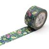 Masking Tape - BlueBellGray - Flowers On Green Background - 24 Mm - 7 M - Washi Paper - Creative Decoration